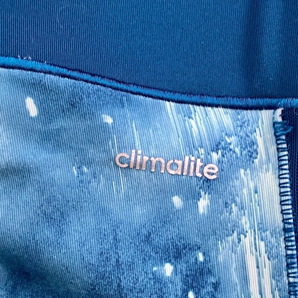 Adidas Climalite Moisture Wicking Capri Gym Blue Abstract Capri Leggings Size S - Picture 5 of 12